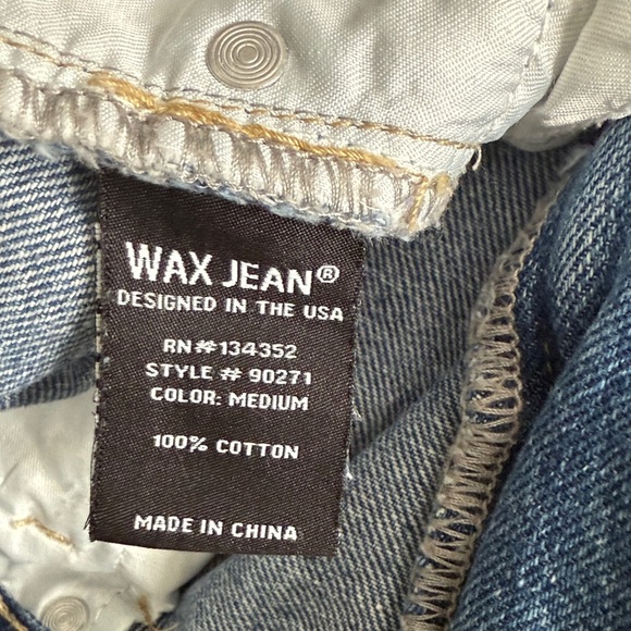 Wax Jean Distressed Women's Blue Denim Jeans Medium with Vintage Aesthetic - Picture 7 of 9